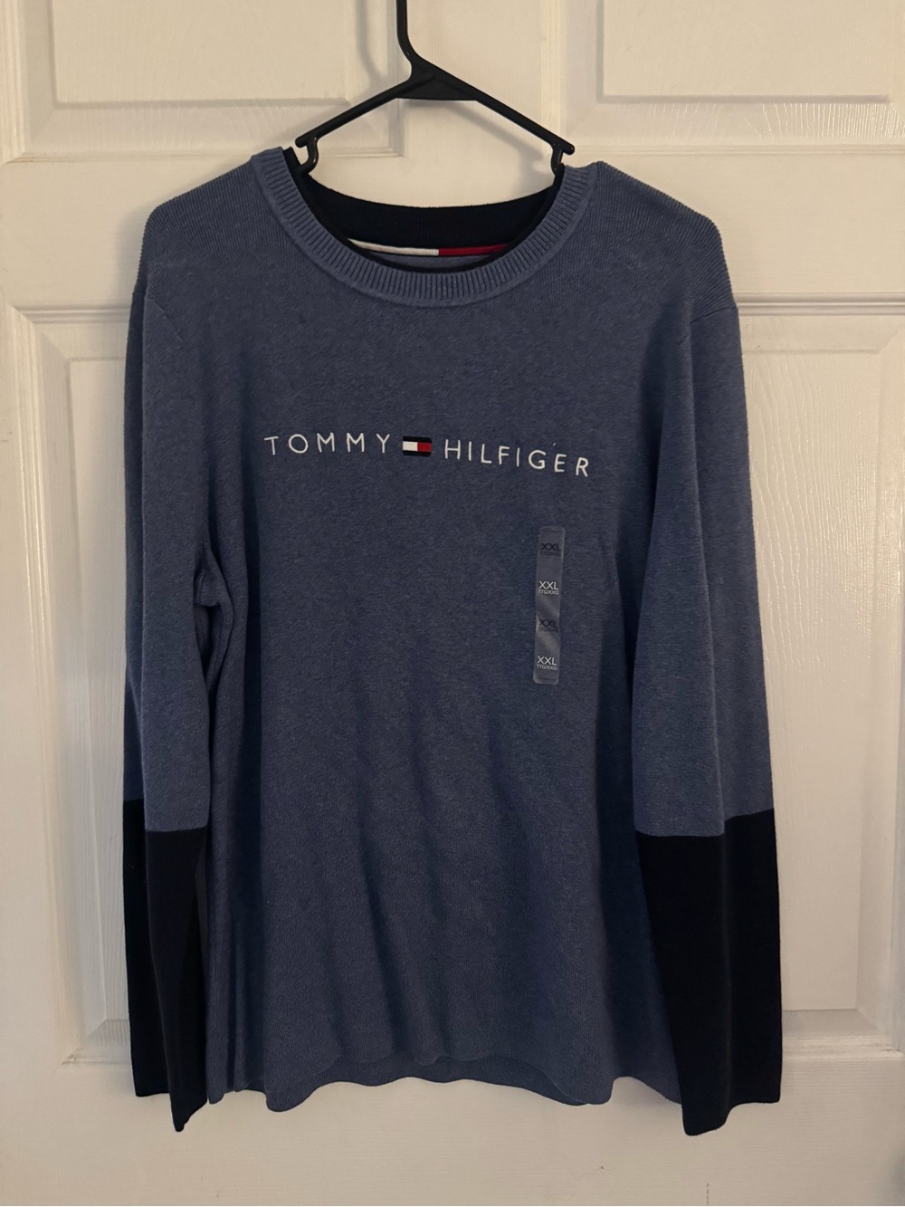 Tommy Hilfiger Dusty Blue Logo Long Sleeve Sweater